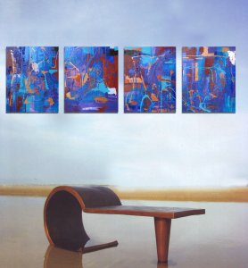 blue copper purple abstract artwork