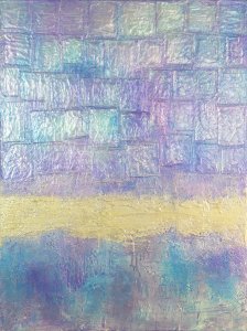 blue turquoise blue purple mixed media acrylic art on canvas by los angeles contemporary painter jennifer rae ochs