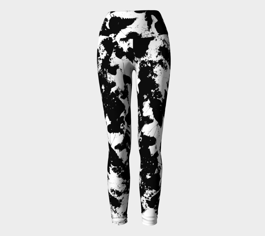 Black & White Floral Yoga Pants – Awake & Aware